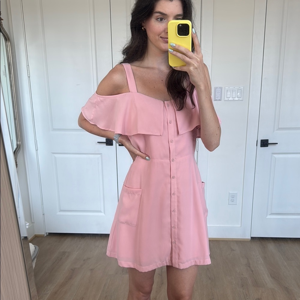 Elegant Pink Off-Shoulder Dress